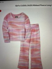 Girl  s CUDDL DUDS Robbed fleece Long Sleeve Pajamas Set. 10-12 NWT