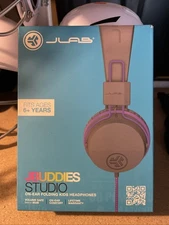 JLab JBuddies Studio On-Ear Folding  Kids WIRED Purple Headphones - New
