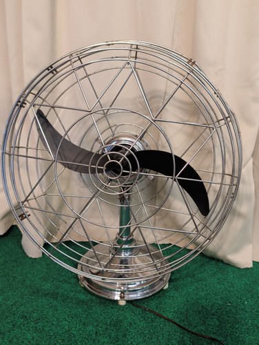 Vtg Deco Large Industrial Fan Propeller Blade Silver 3-Sp Tag Fresh Nd Aire #20