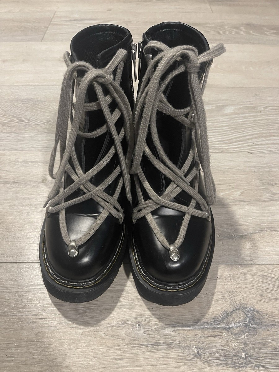 Rick Owens Dr. Martens 1460 DMXL Mega Lace Boot Black US Men Rick Owens Dr. Martens 1460 DMXL Mega Lace Boot Black US Men