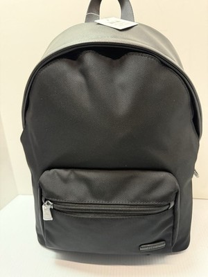 Fossil Sawyer Back Pack Black Leather Dome Retail 280  NWT 17x14 
