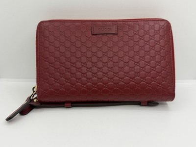 Gucci Microguccissima GG Monogram Red Double Zip Organizer Wallet 544250 Multi