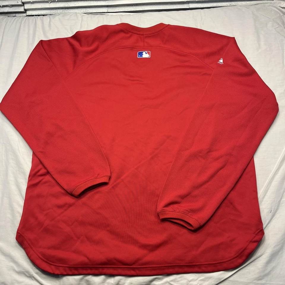 Philadelphia Phillies Sweater Mens Red MLB Baseball Pullover Therma Base Warm Up - Image 4 of 4