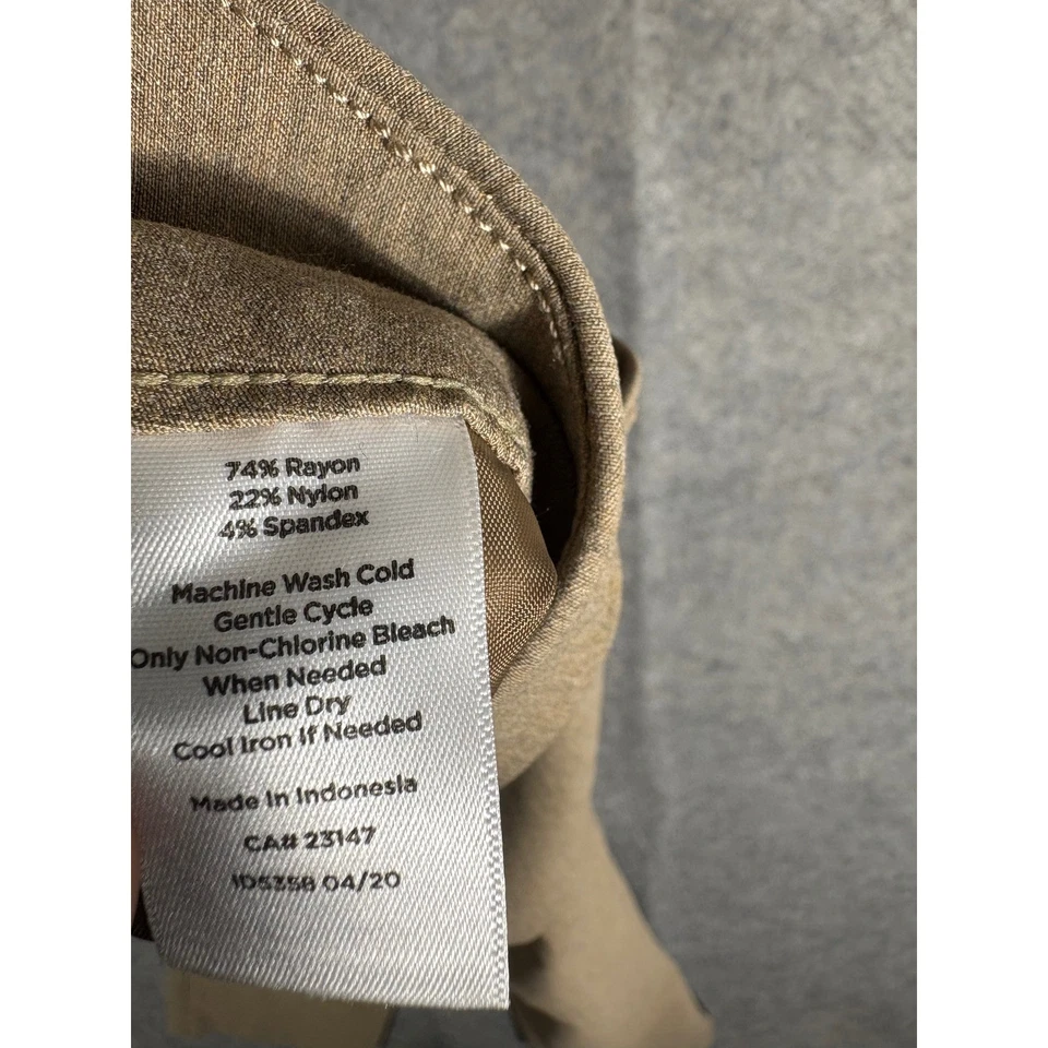 Pantalones de pierna recta elásticos tostados talla 16 Talbots para mujer Foto 4 de 4