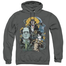 Universal Monsters Monster Mash Mens Hoodie Charcoal Officially Licensed