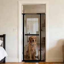 61.02" Extra Tall Pet Gate for Cat Dog 30.12"-38.38" Wide Black  Extra Tall