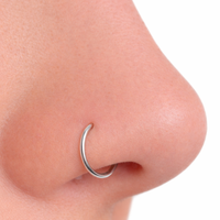 Nasenring 925 Silber 8Mm Spaltring Hoop Helix Septum KöRper Piercing Schmuck