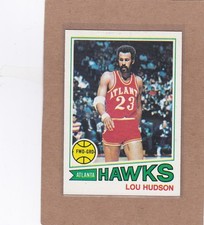 1977-78 TOPPS BASKETBALL WHITE BACK LOU HUDSON #85 HAWKS EXMT *A46063