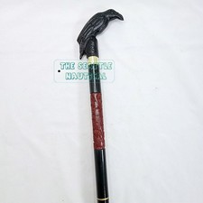 Antique Black Raven Crow Handle Walking Cane Premium Wooden Walking Stick Cane
