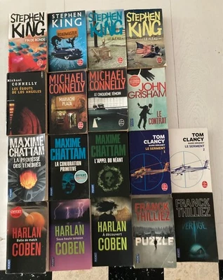 lot de 18 romans thriller, King, Chattam, Connelly, Coben - Photo 1/4