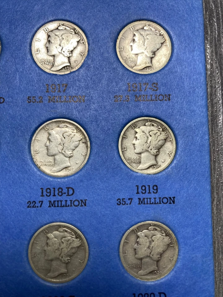 1916-1945 Mercury Dime Collection Nearly Complete Set 76 Coins (-16-D)90% Silver - Image 3 of 4