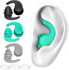 Swimming Ear Plugs for Adults,3 Pairs Waterproof Reusable Silicone Swim Earplugs