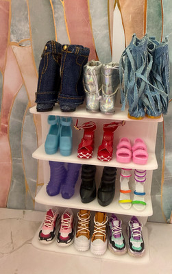 3D Printed Barbie Shoe Rack | Doll Closet Organizer Shelf for Fashionistas Acces