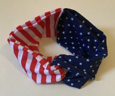 American flag headband, Memorial Day Head wrap Independence Turban USA Headband