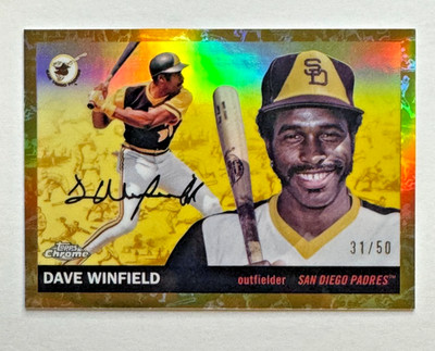 2025 Topps Chrome Platinum Dave Winfield Toile Cream/Gold 31/50 Jersey # Match
