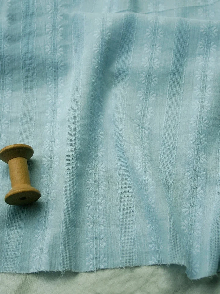 Tela de gasa de algodón jacquard floral de 55"" de ancho por yarda para camisa artesanía hágalo usted mismo costura Foto 4 de 4