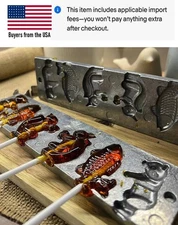 LOLLIPOP MOLD FORM RUSSIAN VINTAGE USSR CANDY LITTLE BEAR FISH SQUIRREL