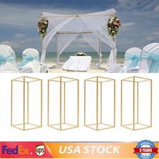 Gold Metal Flower Stand Rectangular Rack For Wedding Table Centerpieces Decor