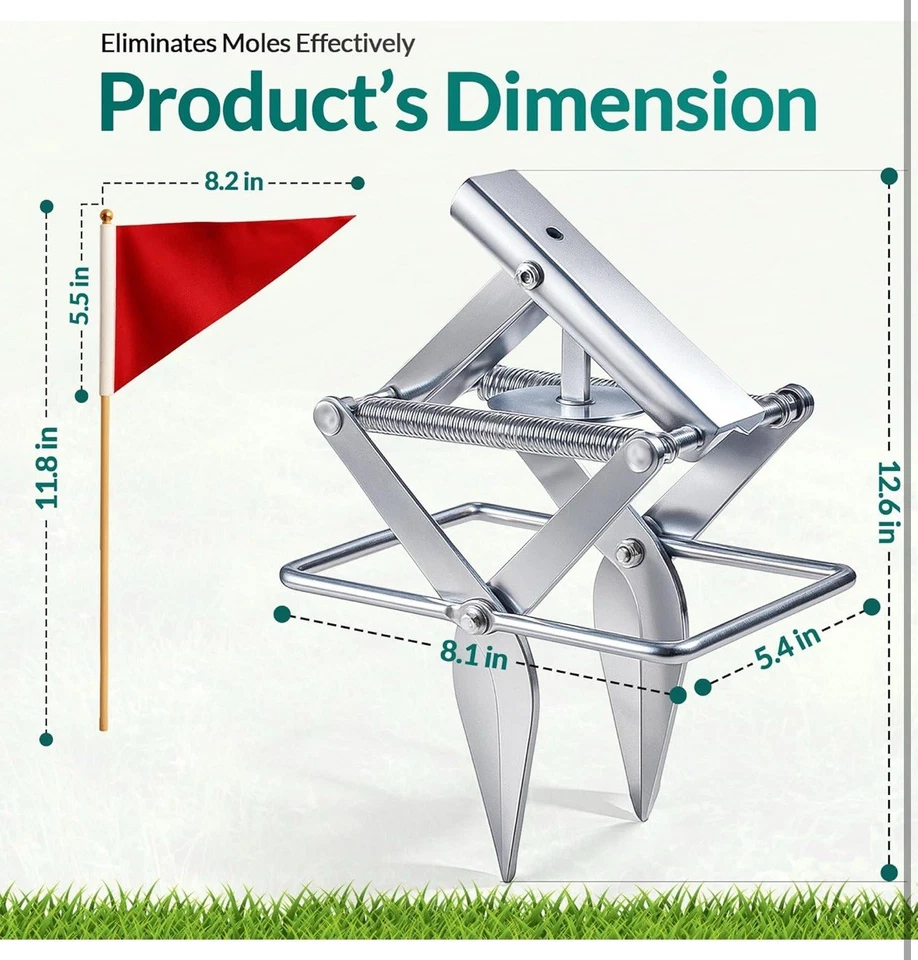 2 piezas Trampas para topos Tijeras Reutilizables Plata Acero Galvanizado Tijera Trampa Nuevo Foto 2 de 4