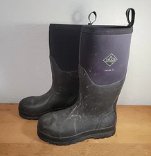 Muck Chore  ST Classic Rubber Work Boots - Black Steel Toe Men's 9 Women's 10