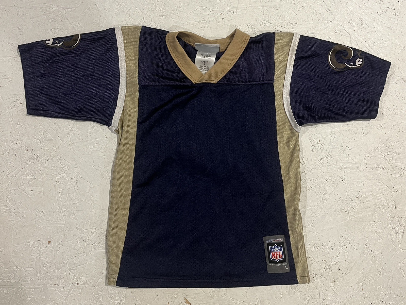 Vintage St Louis Rams Kurt Warner #13 Youth Large NFL Jersey Reebok Los Angeles thumbnail 5