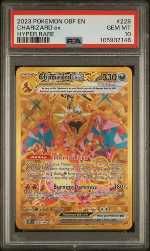 2023 Charizard ex PSA 10 SV03 Obsidian Flames Hyper Rare 228/197