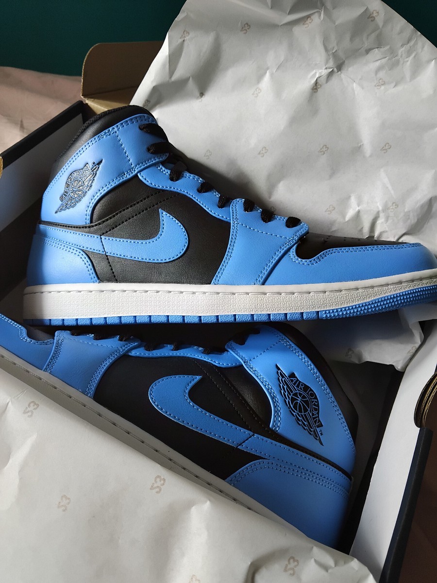 Size 11.5 - Air Jordan 1 Mid University Blue Black for sale