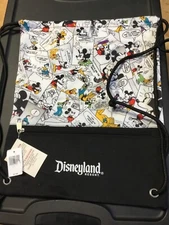 Disneyland Resort comic Mickey Minnie Mouse Cinch Sack bag New