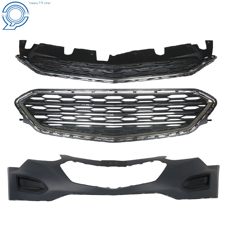 For 2016-2017 Chevy Equinox Front Bumper Cover Primed & Upper Lower Grille Foto 2 de 4