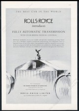 1953 Rolls Royce car grille art vintage print ad