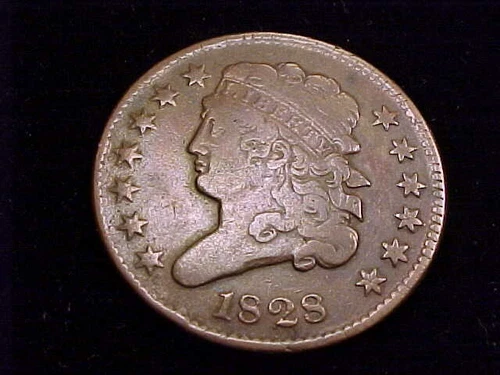 1828-P Half Cent — photo from the most recent tracked eBay sale