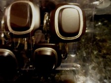 new 12 pc Silver Black Geo shaped SHOWER CURTAIN HOOKS rectangle  versatile