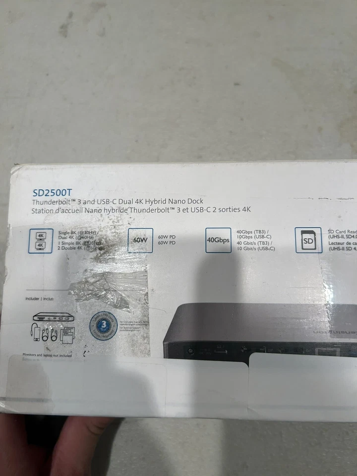 Kensington SD2500T Thunderbolt 3 USB-C Docking Station Dual 4K 60W PD - Image 4 of 4