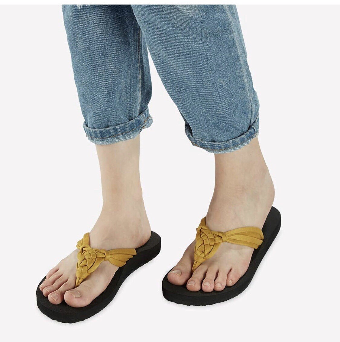 PANTOFOLA D’ORO chitobae Infradito Donna Sandali Piatti Pantofole Intrecciate a Mano con Arco