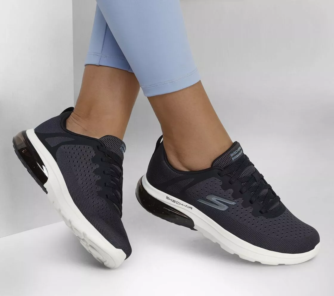 Woman Skechers Go Walk Air Classy Summer 124362 Black/Light Blue Brand | eBay