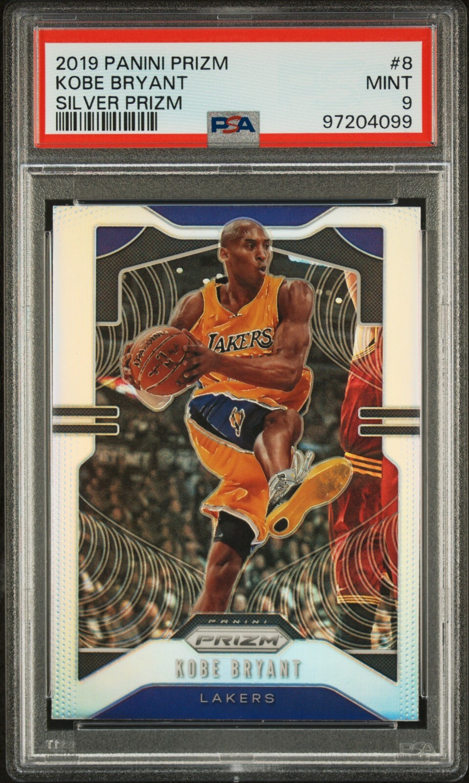 Kobe Bryant 2019-20 Panini Silver Prizm Card #8- PSA Graded 9 Mint (Lakers/HOF)
