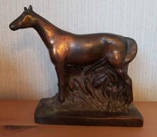 Bronze Horse Sculpture Vintage English Equestrian Champion Trophy Antique 7x6.5