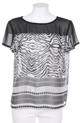MORGAN Shortsleeve Blouse Animal Print S black-white
