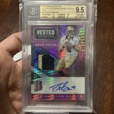 2016 Spectra Vested Veterans Jersey Auto Drew Brees #'d 4/5 BGS 9.5 Gem Mint