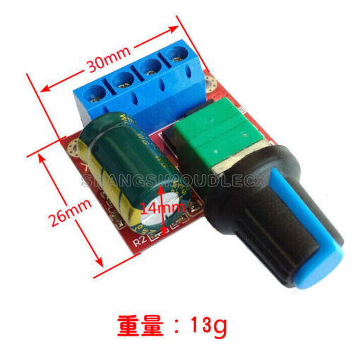 4.5V~35V 5V 6V 12V 24V 5A Mini PWM DC Motor Speed Controller Switch LED Dimmer - Bild 3 von 4