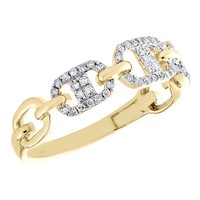 10K Gelbgold Diamant Anker / Mariner Ehering JubiläUmsring 0,16 Ct.
