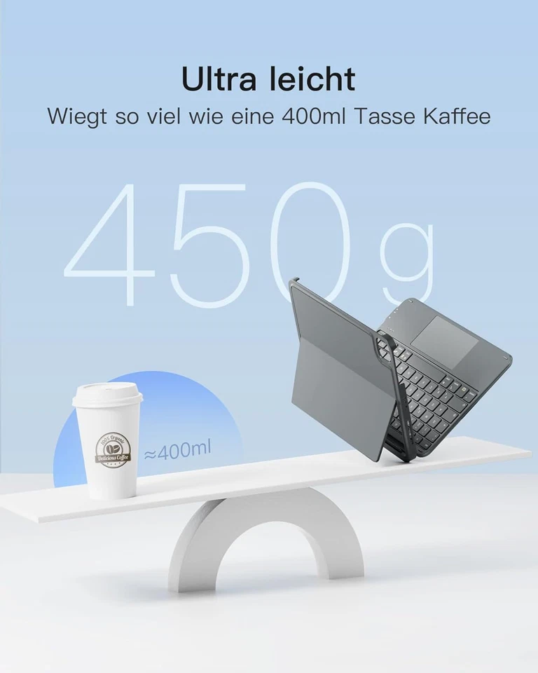 Inateck Hülle Tastatur Ultraleichte iPad 11 Gen. A16,iPad 10,Air 7/6,Pro 11 10.9 - Bild 3 von 4