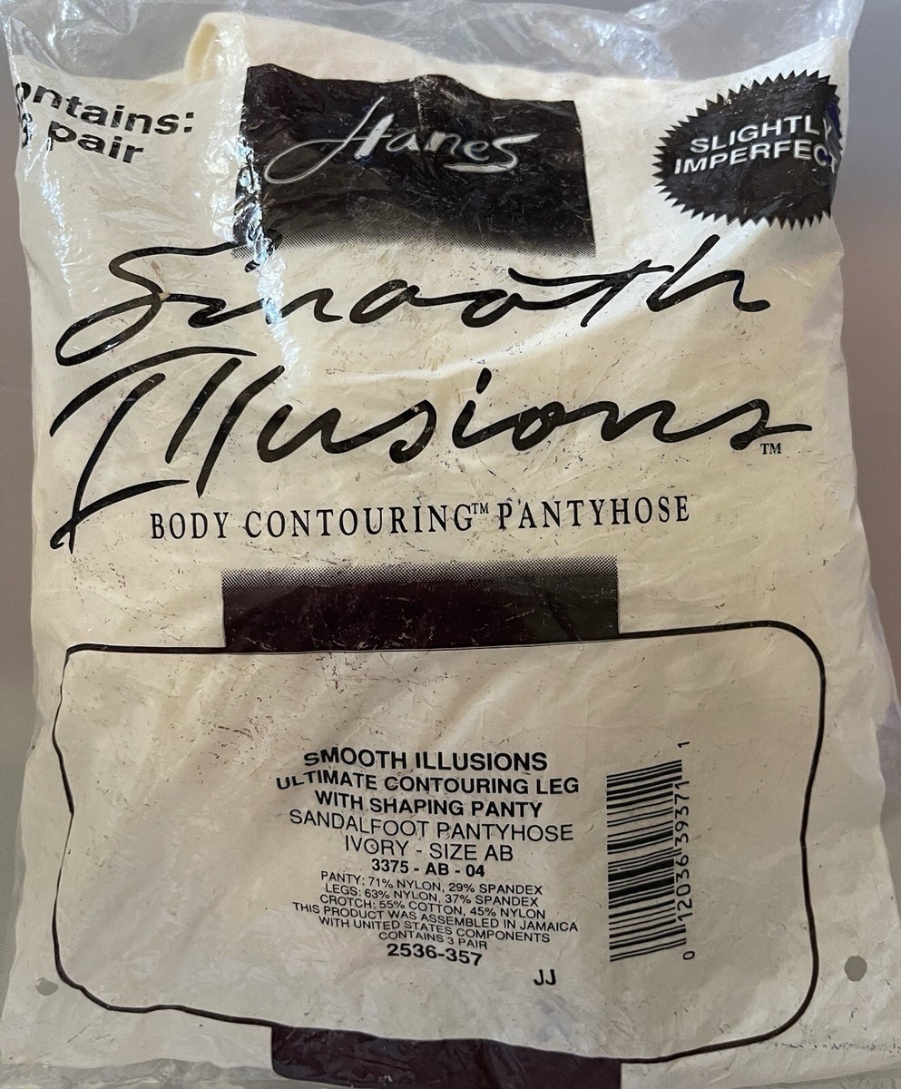 HANES SMOOTH ILLUSIONS PANTYHOSE SLIGHTLY IMPERFECT PKG/3 IVORY SIZE AB |  eBay