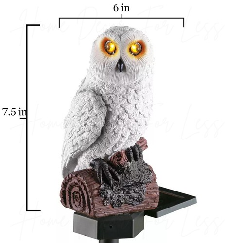 Motion Activated Solar Lighted Eyes and Sound Hooting Owl Garden Stake Statue - Picture 2 of 5