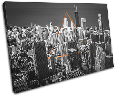 Skyscraper Modern Geometric City SINGLE CANVAS WALL ART Picture Print