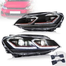 Full Led Projector Headlights For 2014-17 Volkswagen Golf Mk7 Sequential Signal