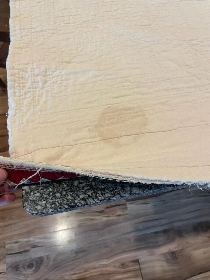 Vintage Starburst Pattern Cheater Quilt Farmhouse Patchwork  41x70in (A5) - Image 4 of 4