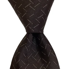 JOOP! Men's 100% Silk Necktie 58" x 3" ITALY Designer Geometric Black/White NEW