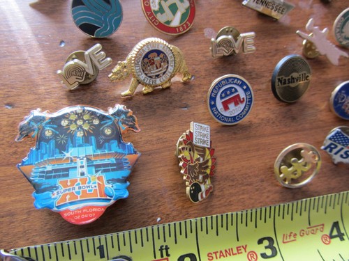 huge lot vintage pins pinback tack jewelry states sports business holiday etc. - Picture 2 of 14