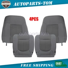 For 2011 to 2016 Ford F250 XLT DRIVER & PASSENGER Bottom & Top Cloth Cover Gray